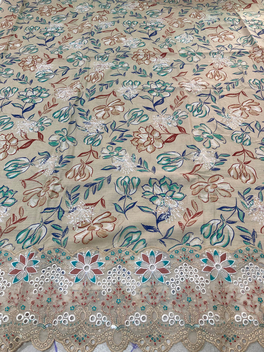 Unstitched 3piece Viscose Linen