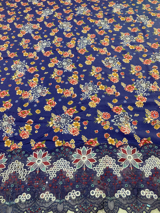 Unstitched 3piece Viscose Linen