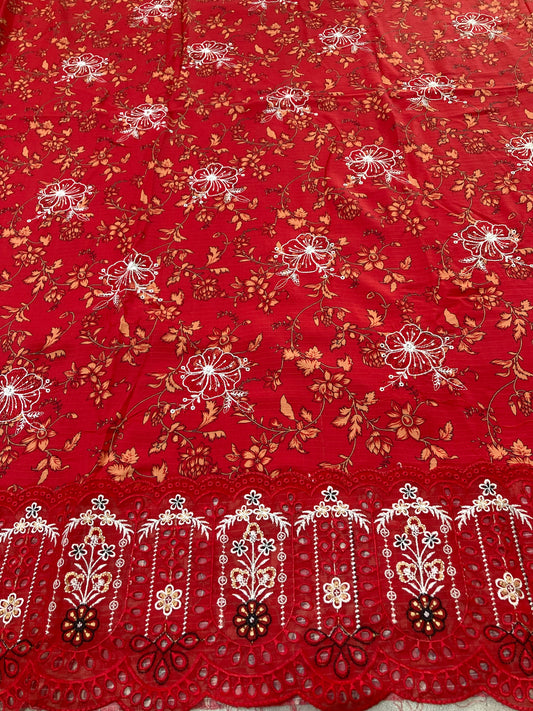 Unstitched 3piece Viscose Linen