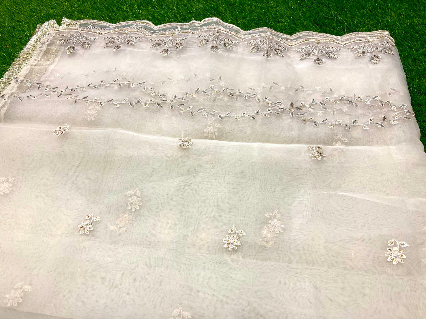 Stitched Organza Embroidery suit