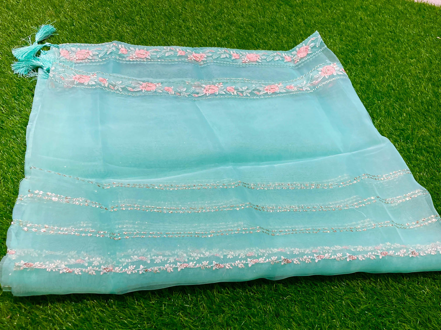 Stitched Organza Embroidery suit